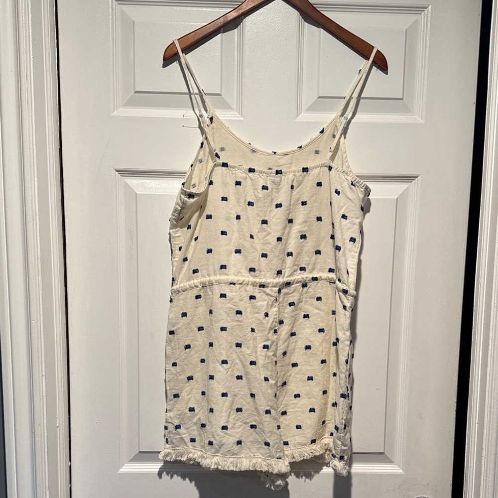 Aerie Cream Jumpsuit with Navy Pattern - Picture 6 of 8